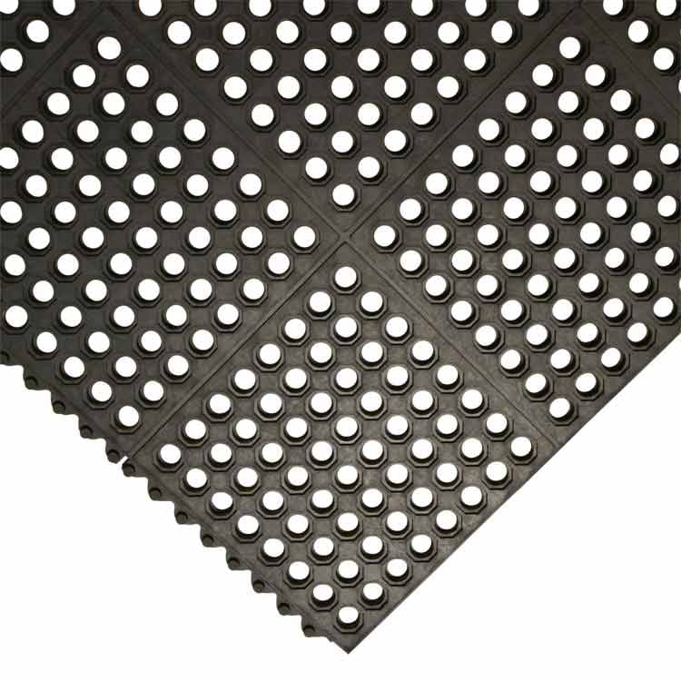 High Visibility Rubber Link Mats with Drainage Holes for Pool & Wet Areas - Image 7