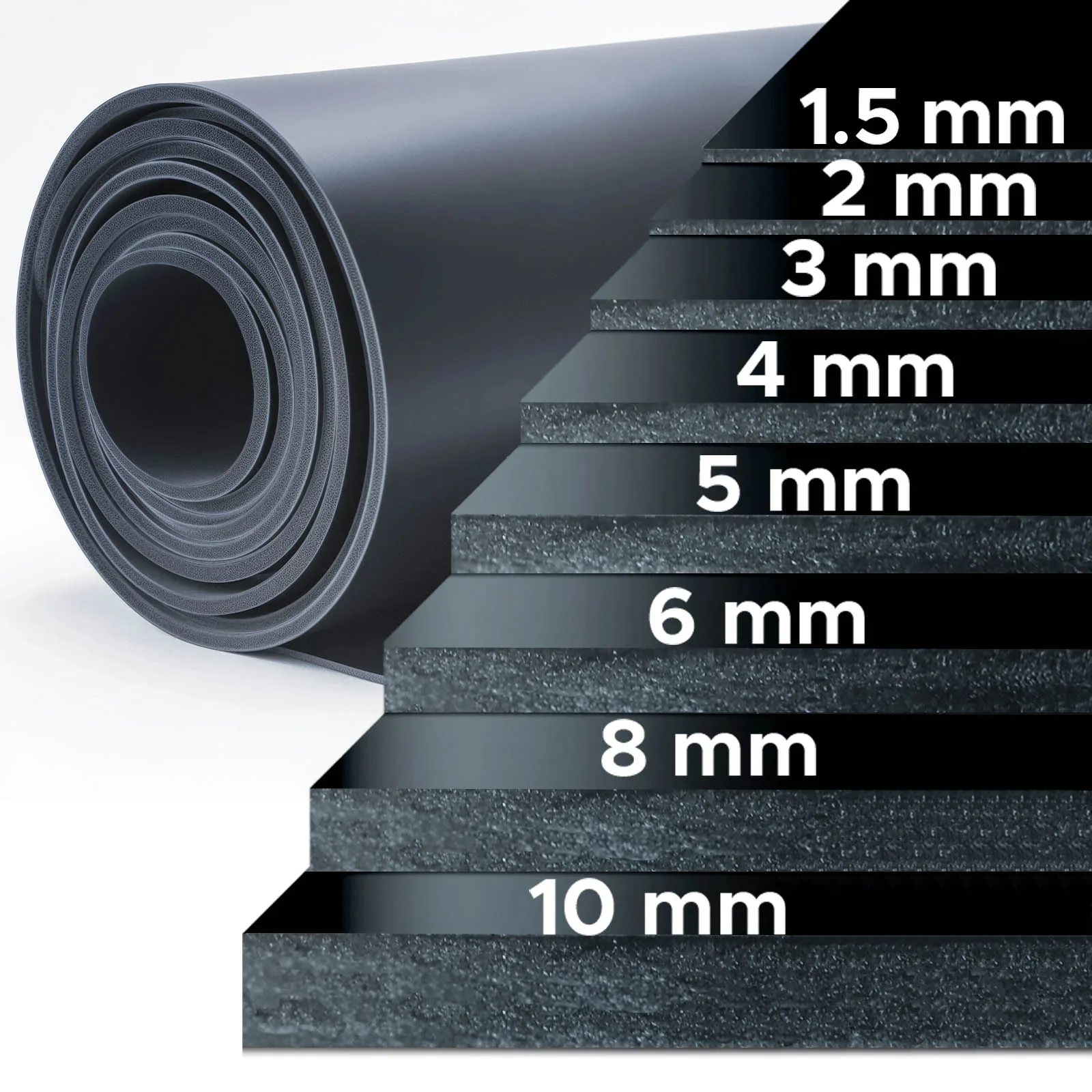 Commercial Rubber Sheet 1.5mm to 25mm Thick, 1.4m Wide, 10m Rolls, Natural Rubber, Chemical Resistant, Organic Acids, Alcohols, General Purpose - Image 3